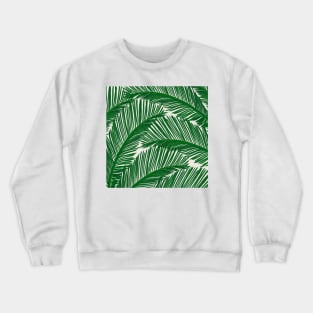 Modern Green Palm Leaf Tropical Pattern Crewneck Sweatshirt